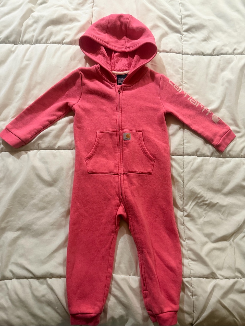 Carhartt Pink Hooded One-Piece Romper